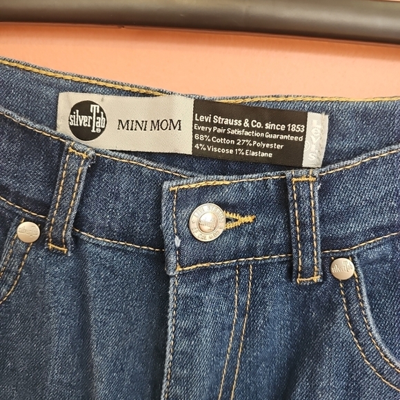 NWT Levi's Silver Tab Mini Mom Girls Size 14 Denim Dark Blue Jeans High Rise - Picture 3 of 8